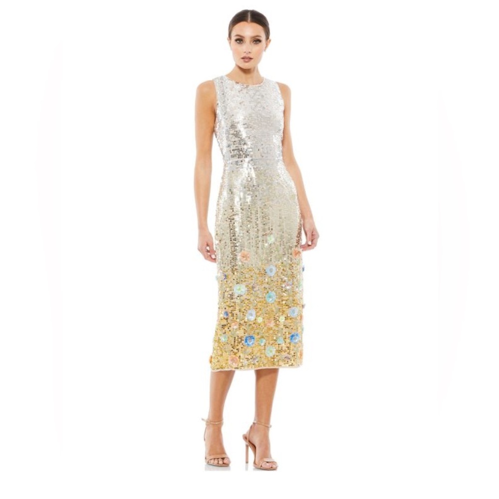 Mac Duggal 10691 Floral Skirt Sequin Dress
100% Authentic From Original Designer